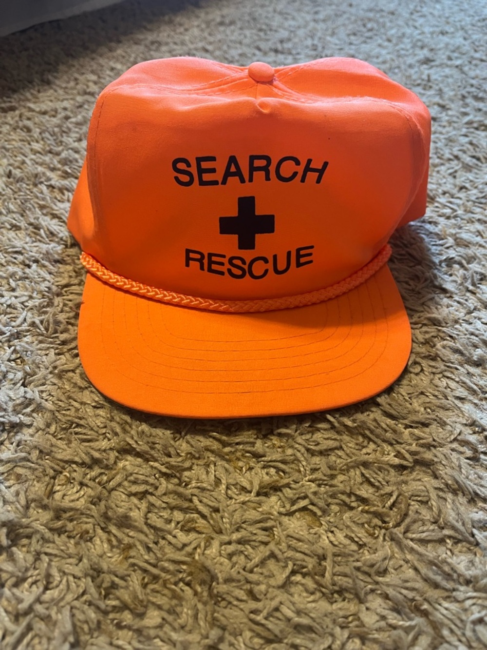 Bright Orange "Search + Rescue" Rope-Trim Cap